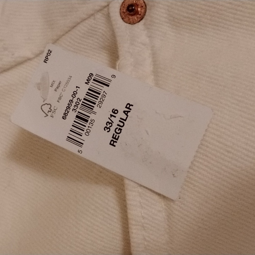 GAP Superbaggy Jeans Off White Size 33/16R NWT - Picture 3 of 4
